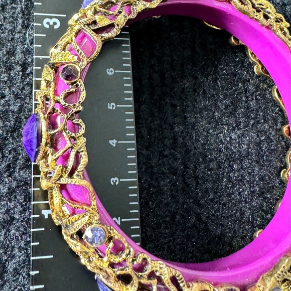 Womens Multicolor Amethyst Stone Round Shape Traditional Bangle - Picture 12 of 12